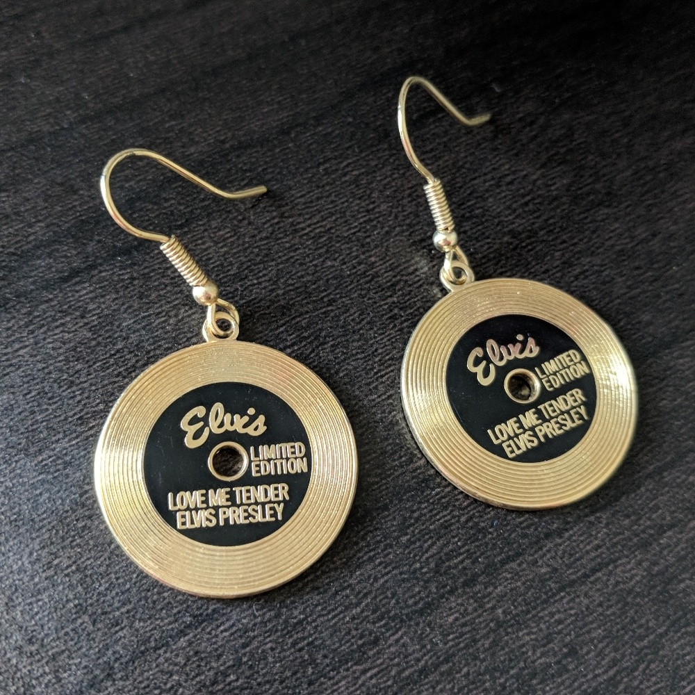 Elvis Presley Music Record Earrings